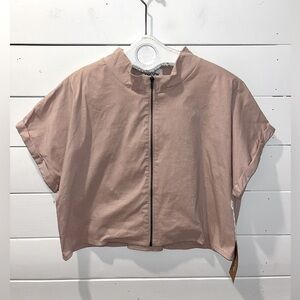 📍🩷 NWT Melow – Pink Structured Zip Top – Size XXL